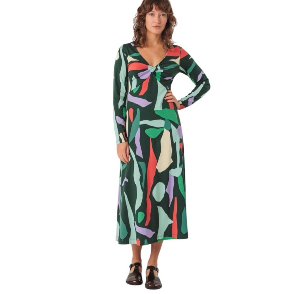 SKFK Irantzu Abstract Print Organic Cotton Midi Dress NWT Size 6